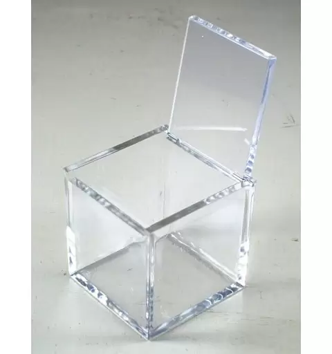 10 SCATOLINE PORTACONFETTI 5 x 5 x 5 cm PLEXIGLASS TRASPARENTE A CUBO