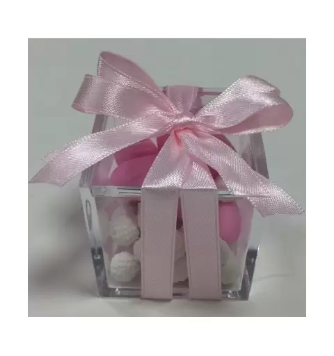 10 SCATOLINE PORTACONFETTI 5 x 5 x 5 cm PLEXIGLASS TRASPARENTE A CUBO