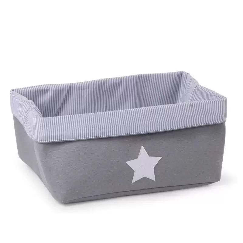 SCATOLA IN TELA PIEGHEVOLE GRIGIO A RIGHE - CHCCCB30GS