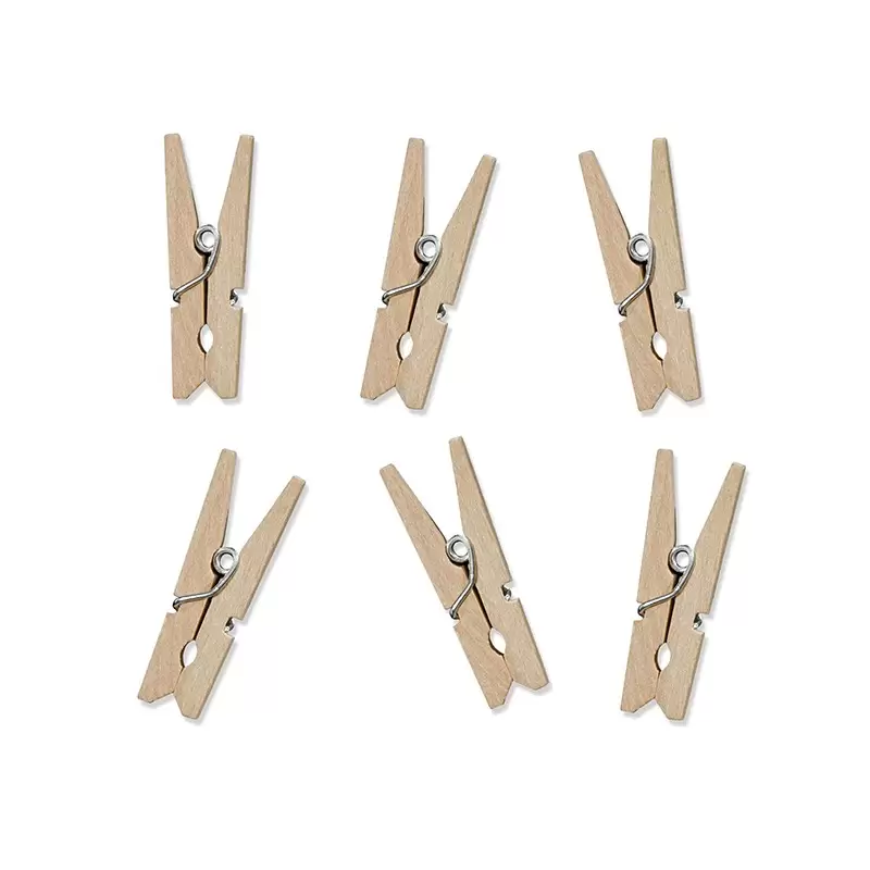 10 MOLLETTE IN LEGNO NATURALE 3,5 CM