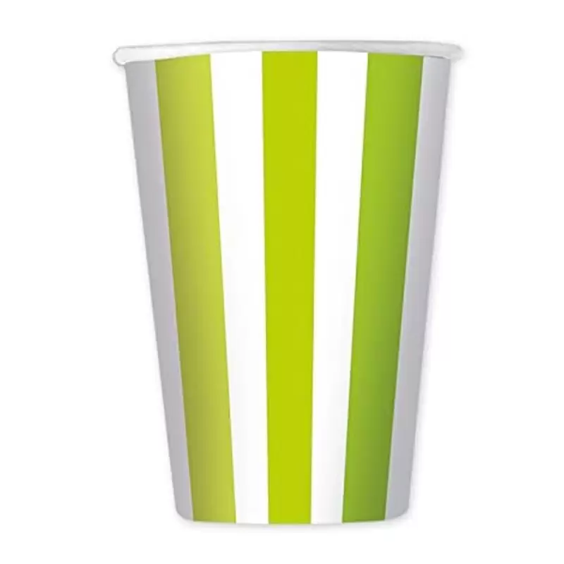 24 BICCHIERONI STRISCE VERDE MELA 470 CC