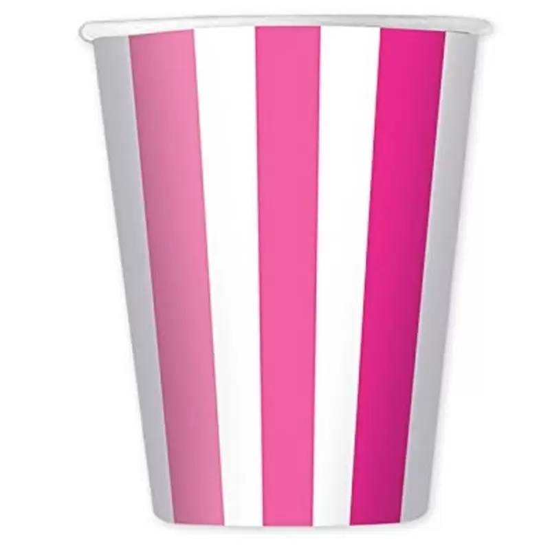 6 BICCHIERONI STRISCE FUCSIA 470 CC