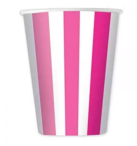 6 BICCHIERONI STRISCE FUCSIA 470 CC
