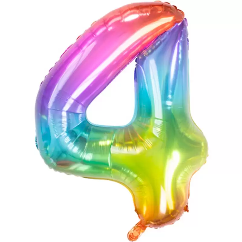 PALLONCINO FOIL YUMMY GUMMY RAINBOW NUMERO 4 86 CM