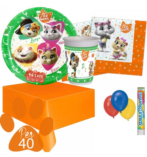 KIT N.28 44 GATTI - CON SET A POIS ARANCIONI