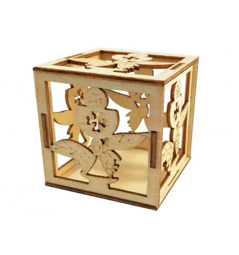25 SCATOLINE DI LEGNO TRAFORATE CALICE