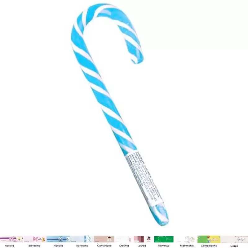 16 CANDY CANE AZZURRI CON BIGLIETTINI