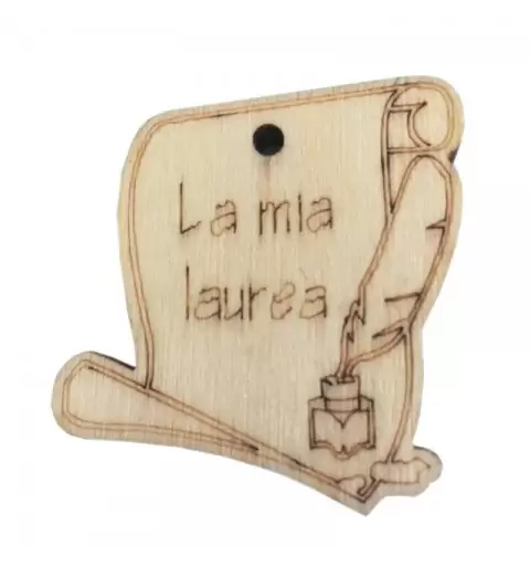 DECORAZIONI LEGNO PERGAMENA LA MIA LAUREA 24 PZ