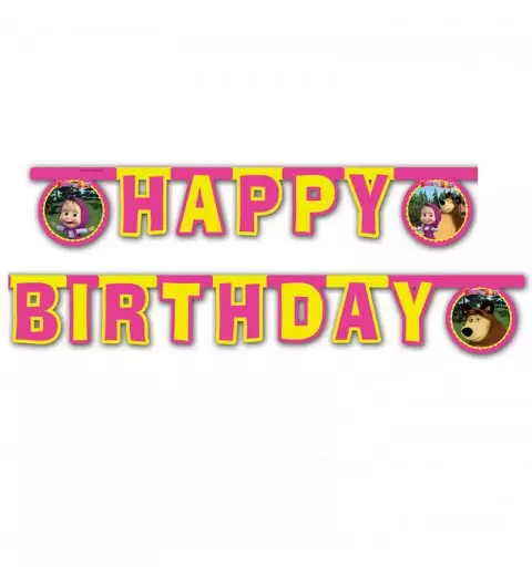 GHIRLANDA MASHA E ORSO HAPPY BIRTHDAY