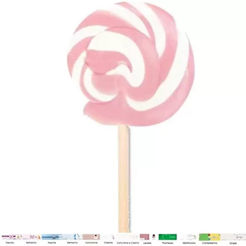 10 LECCA LECCA A SPIRALE ROSA CON BIGLIETTINI