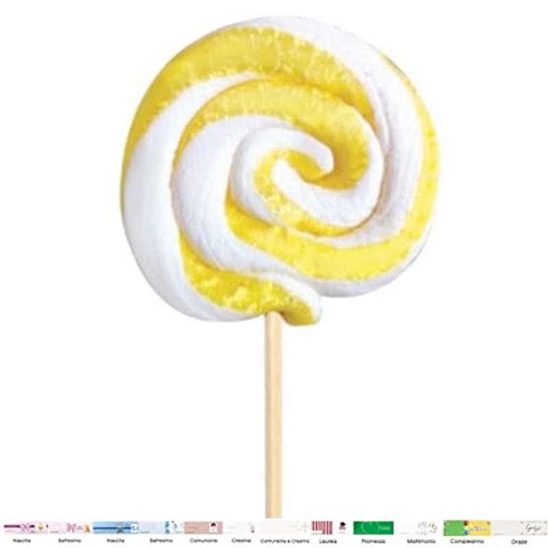 Lollipop girella bianco/azzurro per feste compleanno