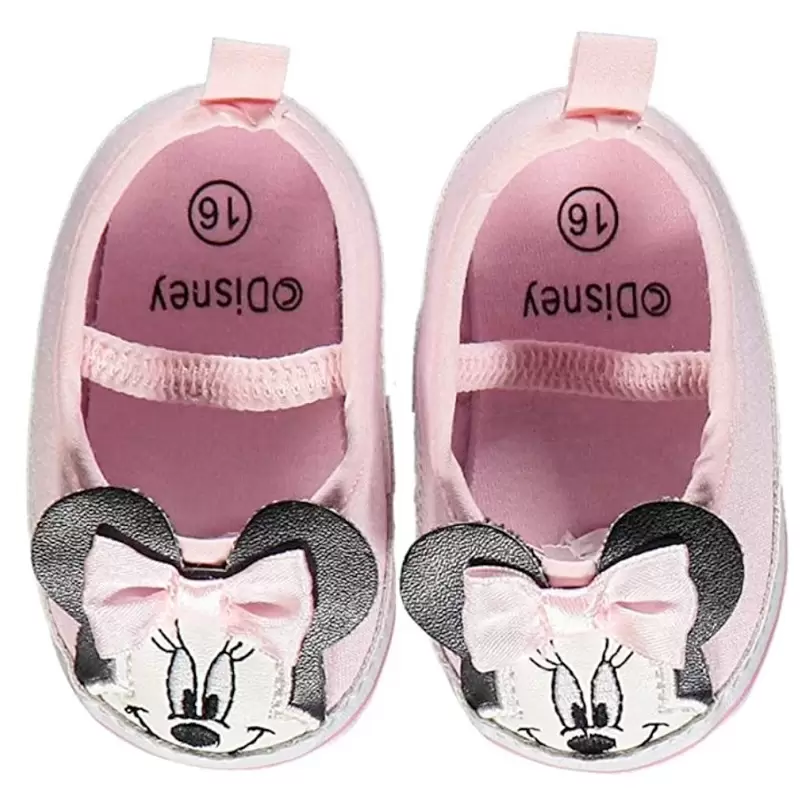 SCARPINE MINNIE ROSA DI TELA 6-12 MESI TAGLIA 17