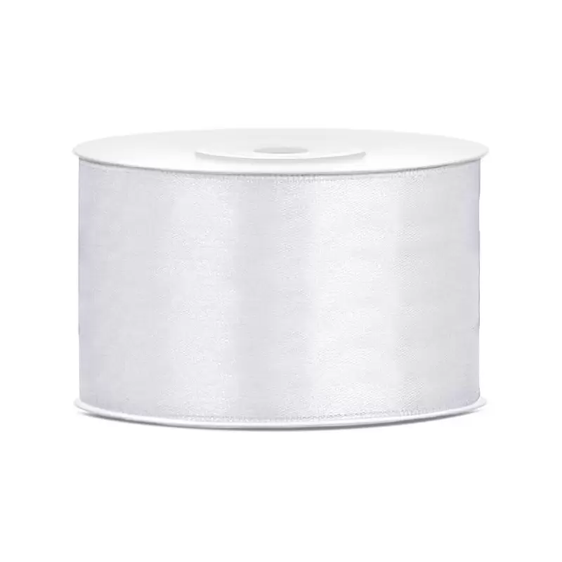 ROTOLO NASTRO DOPPIO RASO BIANCO 4 CM X 25 METRI