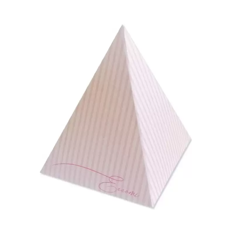 50 SCATOLINE PIRAMIDE NASCITA ROSA ECCOMI A RIGHE ROSA