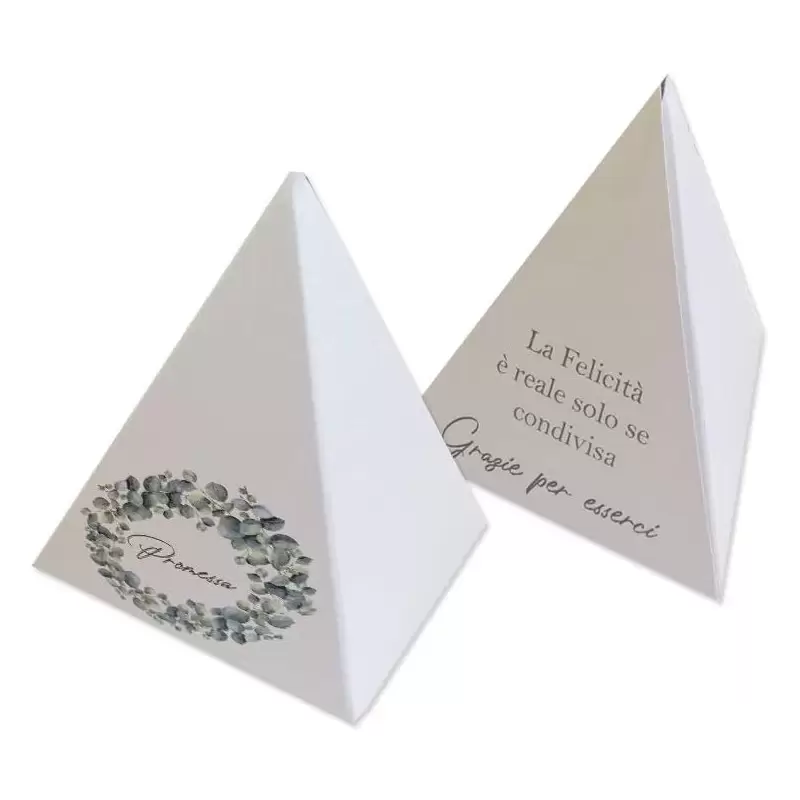SCATOLINA PIRAMIDE PROMESSA DI MATRIMONIO EUCALIPTO - 1 PZ