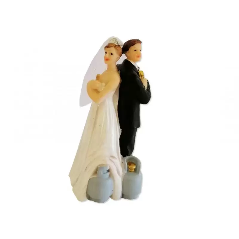 Topper Sposi Umoristico Sposi con bombola di gas 28495
