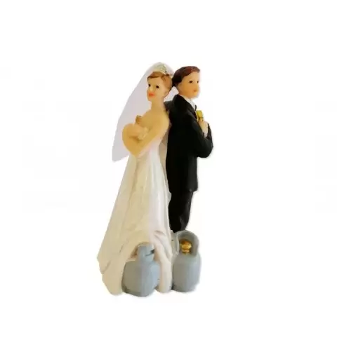 Topper Sposi Umoristico Sposi con bombola di gas 28495