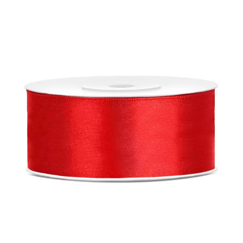 ROTOLO NASTRO ROSSO DOPPIO RASO 2,5 CM X 25 METRI