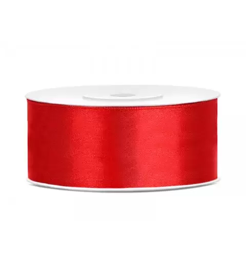 ROTOLO NASTRO ROSSO DOPPIO RASO 2,5 CM X 25 METRI