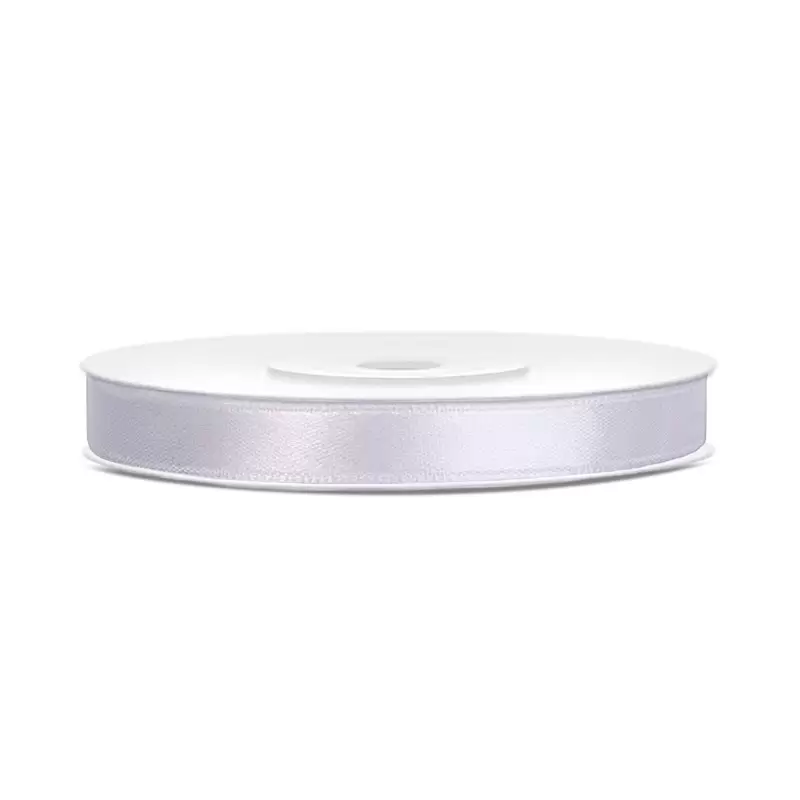 ROTOLO DI NASTRINO RASO BIANCO 6 MM X 25 METRI