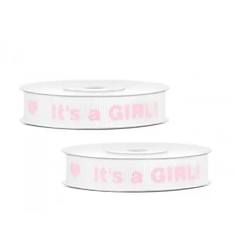 NASTRIMO IT'S A GIRL BIANCO E ROSA