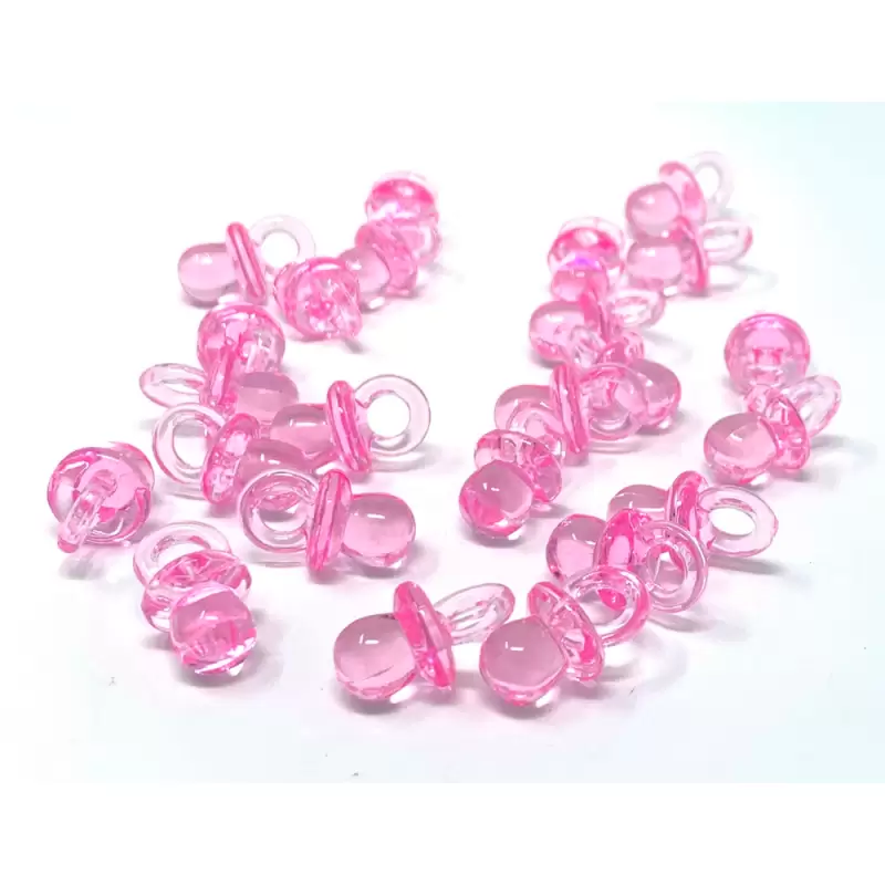 CIUCCETTO ROSA DI PLASTICA CIONDOLO