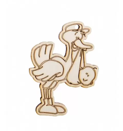 CICOGNA DI LEGNO DECORAZIONE 1130016
