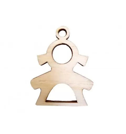 DECORAZIONI IN LEGNO BIMBA - 24 PZ