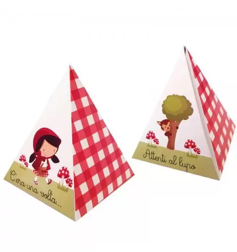 SCATOLINA PIRAMIDE CAPPUCCETTO ROSSO - 1 PZ