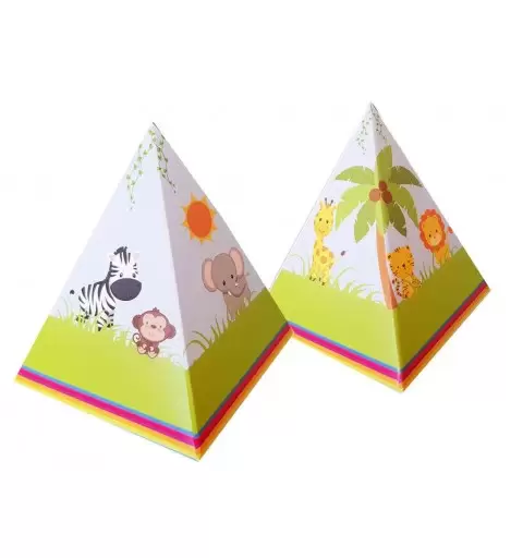 SCATOLINA PIRAMIDE ANIMALI DELLA GIUNGLA - 1 PZ