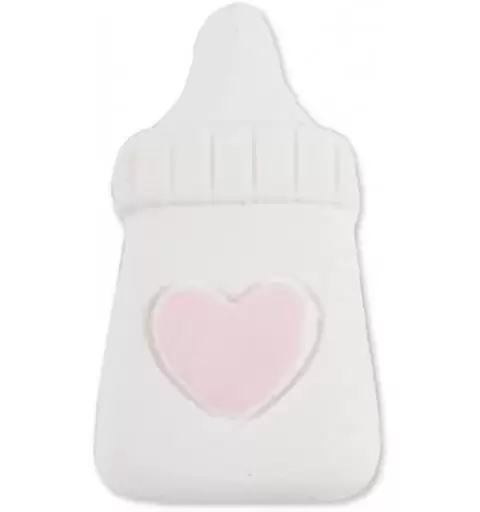 GESSETTO BIBERON CON CUORE ROSA - 1 PZ