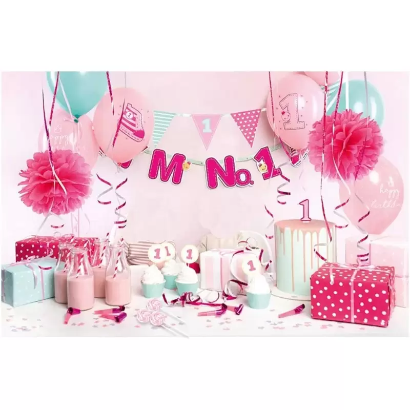 BOX DECORAZIONI 1 ANNO ROSA I'M N.1 CON 3 LECCA LECCA SPIRALE