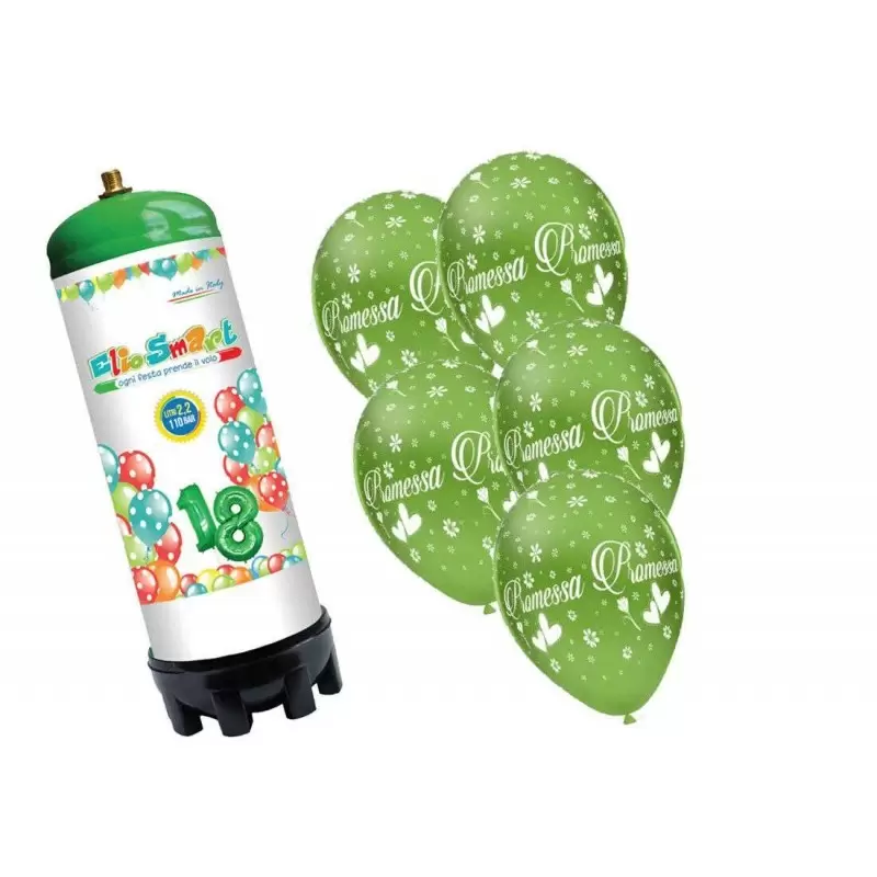 BOMBOLA AD ELIO CON PALLONCINI STAMPATI PROMESSA 25 PZ