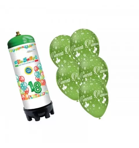 BOMBOLA AD ELIO CON PALLONCINI STAMPATI PROMESSA 25 PZ