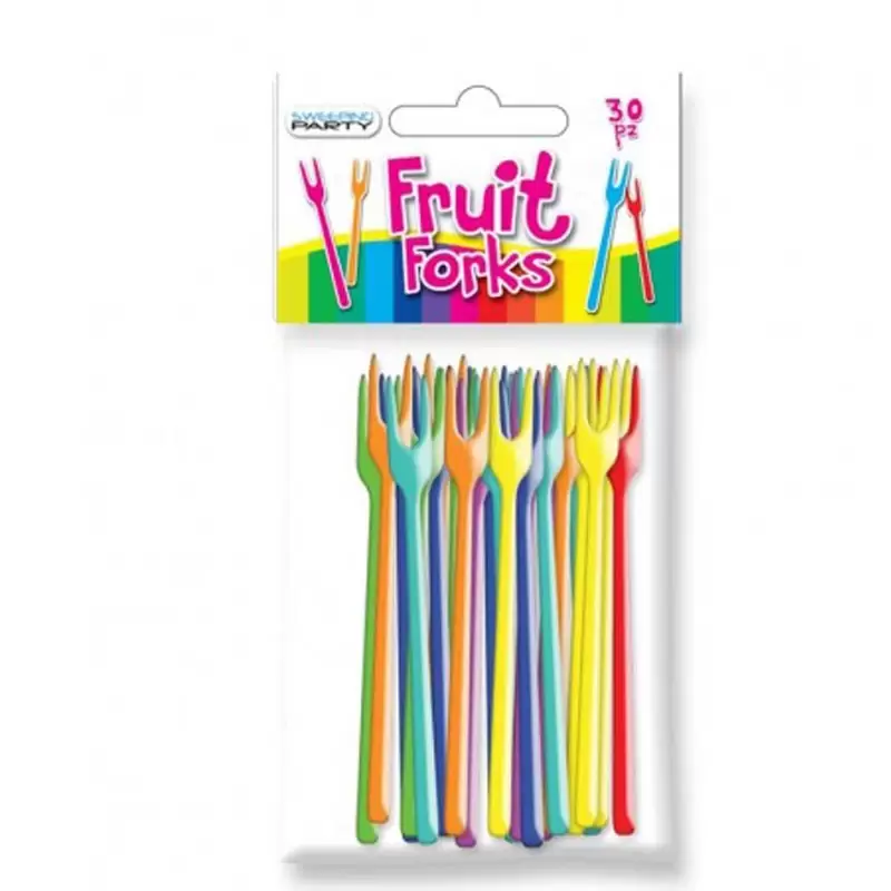20 FORCHETTINE MULTICOLOR DI PLASTICA