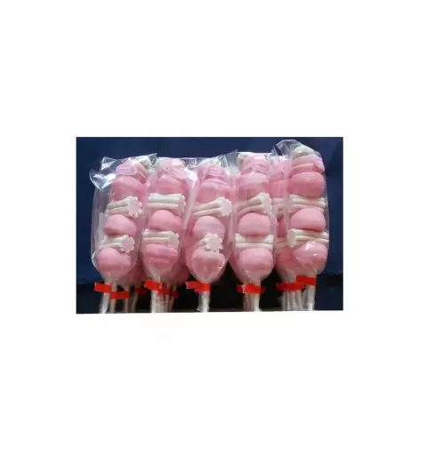 MINI SPIEDINI DI MARSHMALLOW ROSA 12 PZ