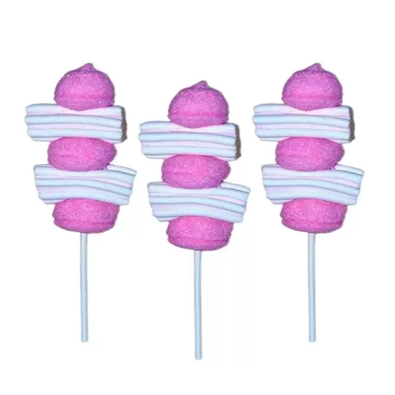 MINI SPIEDINI DI MARSHMALLOW ROSA 12 PZ