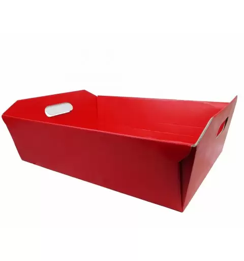 VASSOIO ROSSO DI CARTONCINO 25 X 25 X 9 CM