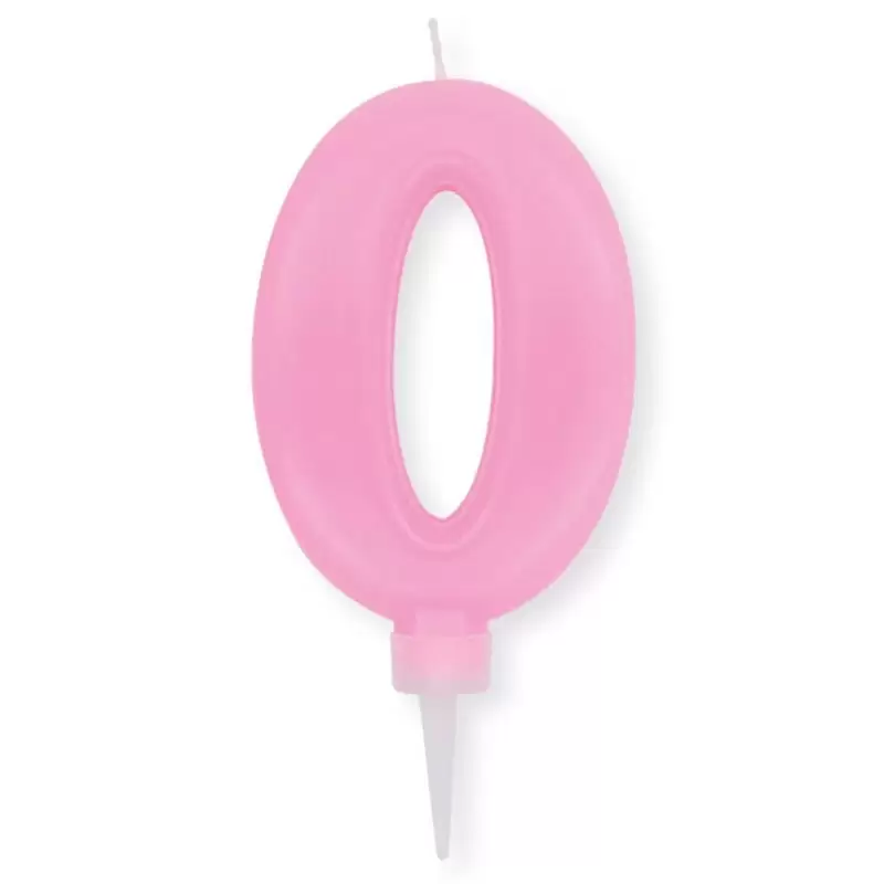 CANDELINA NUMERO 0 ROSA PLUMP CM 10