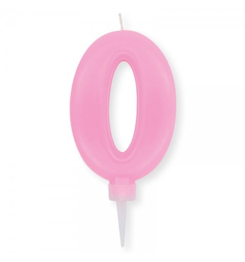 CANDELINA NUMERO 0 ROSA PLUMP CM 10