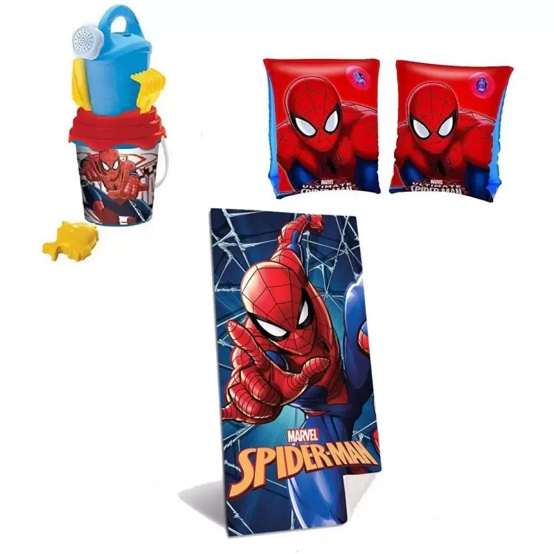 SET MARE SPIDERMAN N.10 - TELO GIOCHI MARE E BRACCIOLI