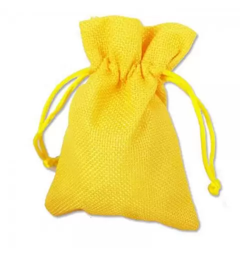 SACCHETTO GIALLO DI JUTA 10x13 CM