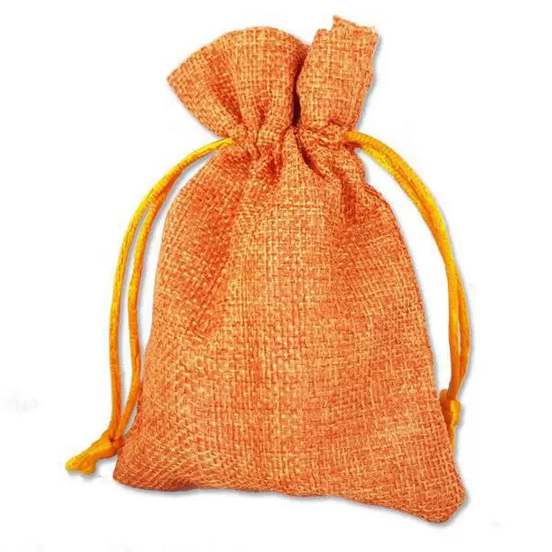 SACCHETTO ARANCIONE DI JUTA 10x13 CM