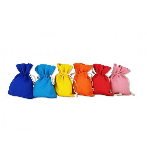 SACCHETTI PORTACONFETTI DI STOFFA COLORATA - SACCHETTI BOMBONIERE
