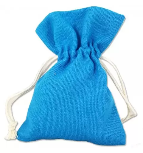 SACCHETTO CELESTE AZZURRO DI STOFFA