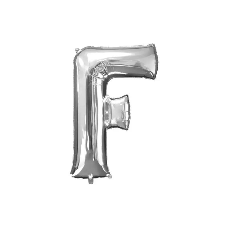 PALLONCINO FOIL LETTERA F ARGENTO 35 CM