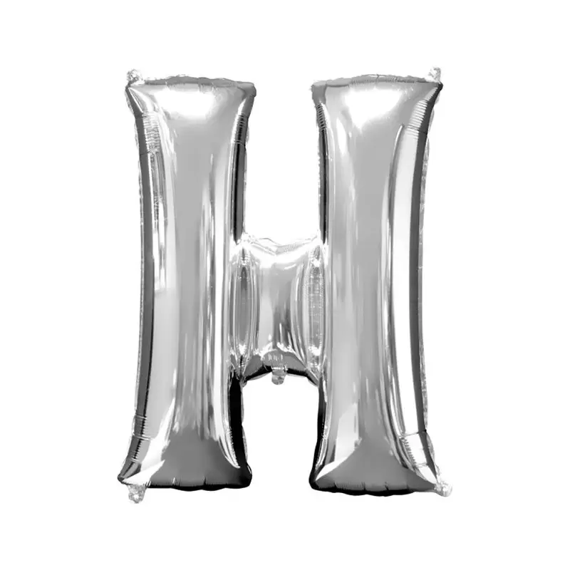 PALLONCINO FOIL LETTERA H ARGENTO 35 CM