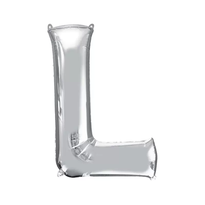PALLONCINO FOIL LETTERA L ARGENTO 35 CM