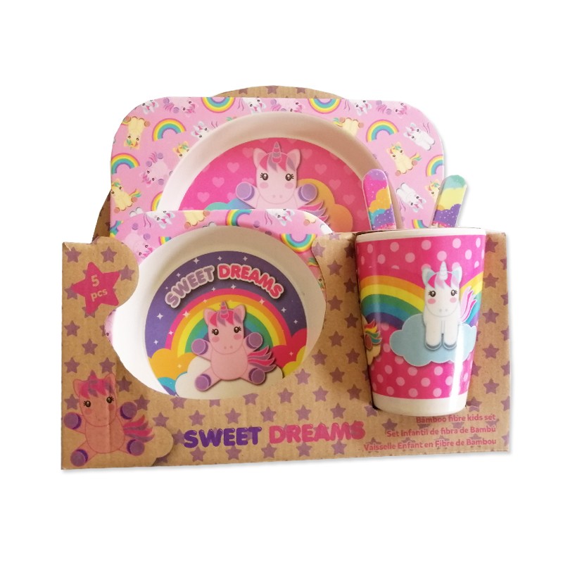 Set Pappa in Bamboo tema Unicorno Sweet Dreams KL10637