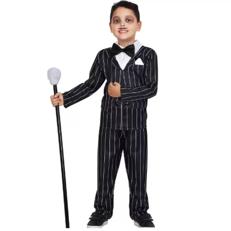 COSTUME GOMEZ ADDAMS PAPA' HORROR 7-8 ANNI